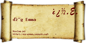 Ág Emma névjegykártya